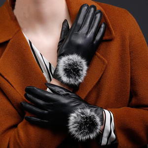 Women's Winter Fashion Leather <b>Gloves</b> <b>Warm</b> Cashmere Lining Touchscreen Capabilities for Daily Cycling Outdoor Ski Casual Party - Product Image 5