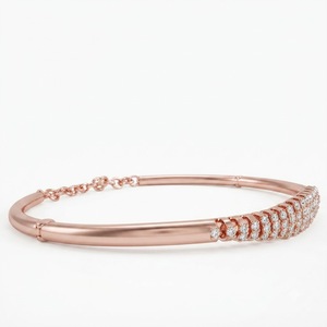 สร้อยข้อมือเพชรทรงกลมโรสโกลด์ 14K 0.26 กะรัต สร้อยข้อมือเครื่องประดับหรูหราสง่างามสำหรับผู้หญิง - Product Image 4