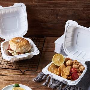 Boîtes alimentaires jetables en plastique Richfull MFPP 6x6 pouces, robustes, étanches, écologiques, type clamshell, avec couvercles - Product Image 3