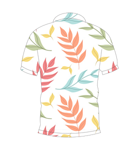 เสื้อโปโลพิมพ์ลายใบไม้เขตร้อนสำหรับผู้ชาย แขนสั้น สวมใส่สบาย ระบายอากาศได้ดี เหมาะสำหรับฤดูร้อน แฟชั่นเสื้อกอล์ฟ - Product Image 2