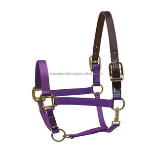 Cabestro para caballo de nailon ligero hecho a medida, el más vendido a precio mayorista, con correa de cuero para la nariz y herrajes de acero inoxidable - Product Image 2