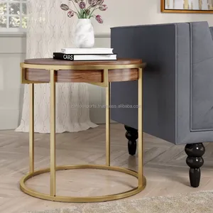 Luxury Handmade Modern Round Coffee Table Set Gold Metal <b>Frame</b> Adjustable Eco-Friendly Factory Export Home Decor ZAHID EXPORTS - Product Image 4