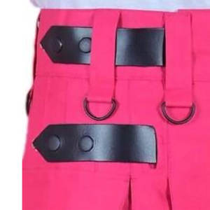 กิ๊ลท์ผ้าฝ้ายสก็อตสีชมพูขนาดเล็ก ทำมือสำหรับผู้หญิง น้ำหนักเบา ทันสมัย สวมใส่สบาย พร้อมกระเป๋าคาร์โก้  สามารถสั่งตัดได้ตามต้องการ - Product Image 6