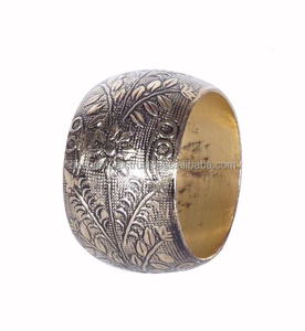 Rond de serviette en métal classique pour décor de table de mariage et de fête Porte-serviettes doré Caractéristique stockée - Product Image 5