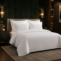 Vente en gros de parures de lit de luxe pour hôtel, sur mesure, 5 étoiles, 100% coton, 60S, 300TC, satiné, blanc