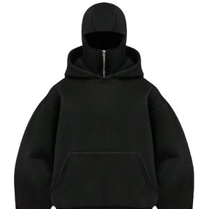 Balaclava tendance pour hommes, sweat-shirt en coton doux, parfait pour un usage quotidien, style streetwear, tenue tendance - Product Image 1