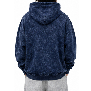 Sweat-shirt vintage délavé à l'acide avec fermeture éclair quart de tour, unisexe, coupe oversize, style streetwear, personnalisable avec logo, vente en gros, fabricant - Product Image 3