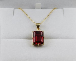 Lab Grown <b>Ruby</b> Pendant <b>Necklace</b> Synthetic Red Gemstone Jewelry Luxury Gift Wholesale Supplier Energy Healing Stone - Product Image 1