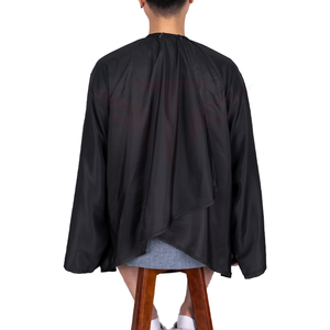 Capa de Peluquería Portátil Ecológica de Algodón/Nylon Negra, Resistente al Agua, para Corte de Cabello, Salón de Belleza, 119cm X 110cm - Product Image 5