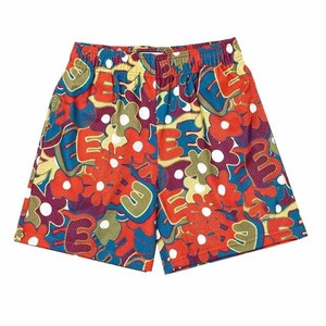 Shorts décontractés pour hommes, noir et blanc, à séchage rapide, taille élastique, mi-haute, en mélange de coton, avec logo frontal, style boardshorts - Product Image 4