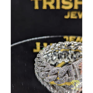 VVS Moissanite Diamond Cuban Link Bracelet Custom Clasp <b>Iced</b> <b>Out</b> 925 Sterling Silver Hip Hop Men Jewelry By Trisha Jewels - Product Image 5