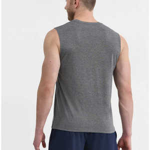 เสื้อกล้ามถักคอโอ รุ่น TTT-031 สำหรับผู้ชาย ยี่ห้อ Hawk Eye Sports สีเทาล้วน ผ้าฝ้าย ระบายอากาศได้ดี น้ำหนัก 220 กรัม ลดราคาสุดร้อนแรงประจำฤดูร้อนปี 2026 - Product Image 4