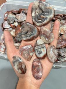 Cabochons d'agate Crazy Lace naturelle, formes variées (poire, coussin, ovale), pierres précieuses polies en vrac pour la décoration d'ongles - Product Image 5