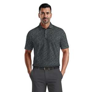 Men's Dot Pattern Short Sleeve for Shirt Polyester/Cotton Jersey Breathable Golf Shirts 180g Smart Casual Fit - Product Image 1