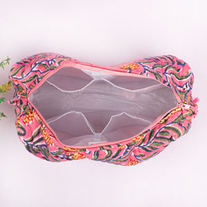 Sac de maquillage portable en coton lavable écologique, unisexe, réutilisable, léger, multifonctionnel, pochette de voyage, sac cosmétique à fermeture éclair - Product Image 5