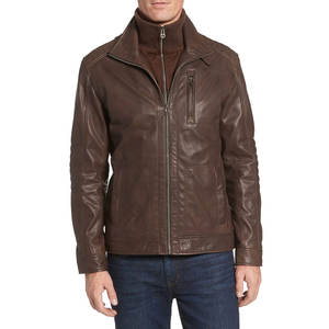 Chaqueta de Cuero para Hombre al por Mayor de Fábrica, Estilo Casual con Cierre de Cremallera, Último Modelo de Invierno - Product Image 1