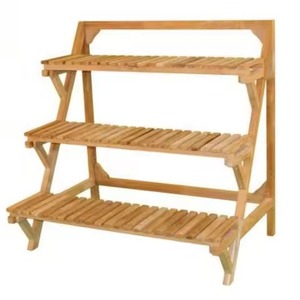 Soporte de madera para plantas de varios niveles, estilo rústico, 3 estantes, soportes para flores de interior, para plantas verdes, decoración del hogar, soporte de madera para plantas - Product Image 4