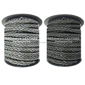 Vente en gros de cordons carrés en cuir tressés violet clair de 8 plis tailles personnalisées pour bijoux à bricoler soi-même bracelets et colliers projets d'artisanat - Product Image 4