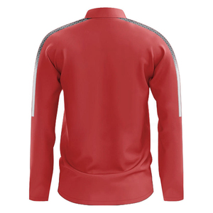 Men's <b>Red</b> Full Zip Tracksuit Set Solid Color Sporty Casual Wear Quick Dry Polyester Long Sleeve <b>Hoodie</b> With Side Pockets - Product Image 6