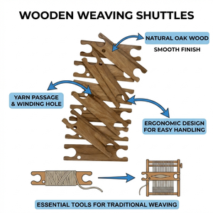 Navette de tissage en bois de qualité supérieure, outil textile en bois dur, finition lisse, pour métier à tisser manuel, destinée aux tisseurs professionnels - Product Image 6