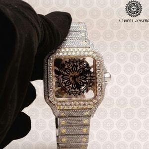 Charm Jewells Stainless Steel <b>Diamond</b> <b>Watch</b> Tonneau Analog Dial Sapphire Crystal Luxury Fashion Unisex Butterfly Clasp - Product Image 2