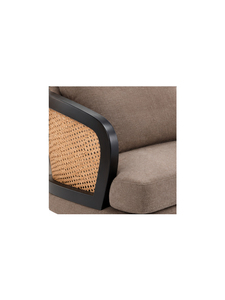 Fauteuil rembourré moderne de style mid-century avec coussin en tissu et pieds en bois massif pour le salon, meubles de maison - Product Image 6