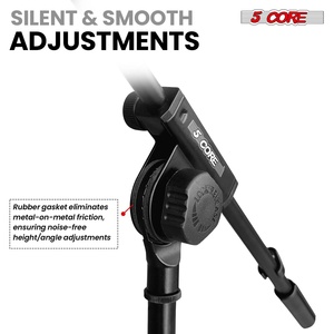 5 Core Mic <b>Stand</b> Adjustable 82" <b>Microphone</b> <b>Stands</b> Floor w 180 Rotating Telescoping Metal Boom Arm - Product Image 4