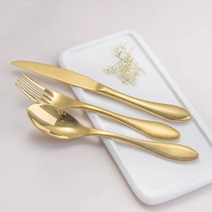 Ensemble de couverts personnalisables en acier inoxydable miroir, fourchettes et cuillères métalliques chaudes, pour usage en restaurant - Product Image 5