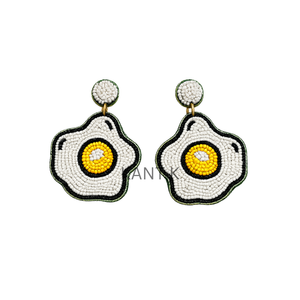 Pendientes de cuentas multicolor hechos a mano para mujer, con diseño bohemio en rojo, azul y amarillo, pendientes colgantes de cuentas de semillas. - Product Image 5