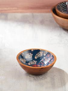 Bol en bois Meenakari artisanal, bol de service décoratif traditionnel indien, bol en bois Meenakari peint à la main, décoratif - Product Image 4