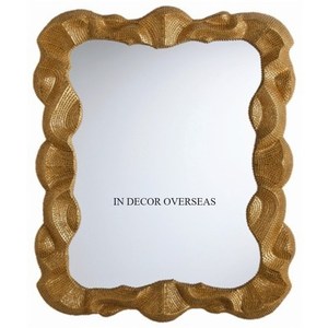 Elegant Look Rectangular Wood Mirror <b>Frame</b> With Ornate Carved Design Antique <b>White</b> Finish Decorative Wall Art For Home Interior - Product Image 3