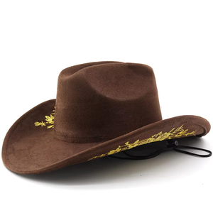Sombreros de Vaquero de Ala Ancha para Hombre y Mujer, Sombrero de Vaquero y Vaquera de Gamuza, Sombrero Panamá de Fieltro - Product Image 5
