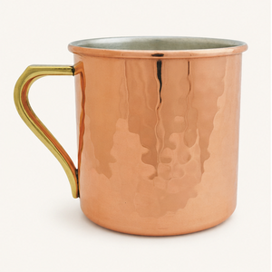 Mug à Moscow Mule en cuivre pur artisanal, design martelé traditionnel avec poignée en laiton massif, vaisselle pour cocktails et bière - Product Image 3