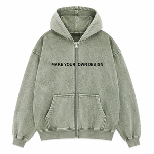 Fournisseur de vêtements de marque privée : Sweat à capuche zippé streetwear personnalisé, impression en relief, broderie, tissu épais - Product Image 6