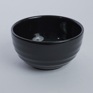 Tazón Pequeño de Cerámica Negro Brillante con Diseño Japandi, Apto para Microondas y Lavavajillas, Apilable, para Arroz, Aperitivos y Restaurantes - Product Image 2