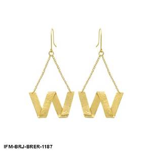 Pendientes de Latón Texturizado en Forma de W, Hechos a Mano, con Acabado Dorado y Revestimiento Resistente al Deslustre, para Fiestas - Product Image 2