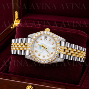 Montre mécanique analogique de luxe avec date, sertie de moissanite, bracelet en acier inoxydable, unisexe, 41 mm - Product Image 3