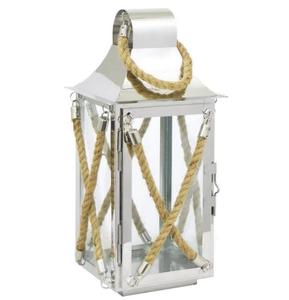 Lanterne décorative suspendue de style farmhouse, en acier galvanisé blanc, attrayante, pour décoration intérieure, centre de table. - Product Image 3