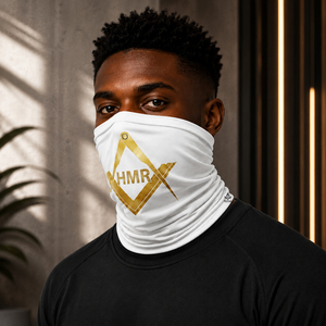 Balaclava con estampado de lámina dorada blanca, tipo pasamontañas, para esquí, de la Fraternidad Masónica, con diseño de regalia masónica herencia, estilo griego. - Product Image 3