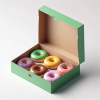 Carpeta de exhibición ecológica de materiales reciclados con relieve para donuts, pasteles, sushi y patatas fritas