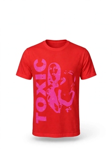 Custom <b>Red</b> Graphic Printed T <b>Shirt</b> Pink Print Streetwear Cotton Short Sleeve Unisex <b>Oversized</b> Graphic Tee Vintage Toxic Graphic - Product Image 1