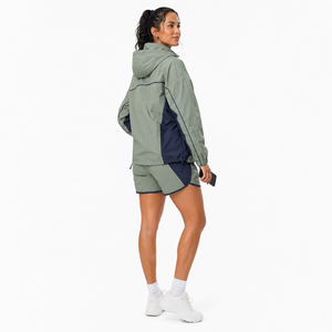 Conjunto Deportivo de 2 Piezas para Mujer, Shorts de Secado Rápido, Poliéster Resistente al Viento, Diseño Color Block, Corte Holgado, para Primavera/Verano - Product Image 2