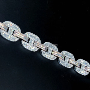 Cadena Cubana de Oro de 14K, Brazalete de Diamantes Estilo Hip Hop, con Diamantes Cultivados en Laboratorio, Certificado, Unisex, con Empaque de Lujo - Product Image 2