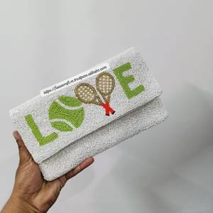 Handmade Beaded Clutch Handbag with Detachable Chain Lightweight White Multicolor Patterned <b>Envelope</b> Purse for Wedding - Product Image 2