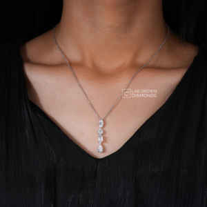 Pendentif en diamant de laboratoire taille marquise, poire et ronde, émeraude, en argent sterling S925, métal blanc, charme de luxe pour femme, cadeau pour elle - Product Image 1