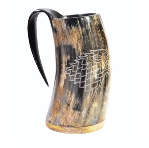 Tasses à boire en corne de buffle personnalisées de haute qualité, fabriquées à la main, écologiques, élégantes, avec un design animalier et nautique, tasses à bière en cadeau - Product Image 5