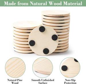 Sous-verres en résine pour loisirs créatifs, ronds vierges de 4 pouces, lot de 50, 50 coussinets antidérapants, pour peinture et gravure DIY, design moderne - Product Image 3