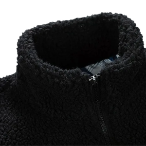 <b>Men</b> <b>Sherpa</b> Fleece Winter <b>Jacket</b> Zip-Up Plush <b>Sherpa</b> Coat Stand Collar Solid Casual Outerwear OEM Custom Logo - Product Image 5