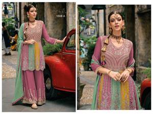Nuevo diseñador pesado Georgette bordado de alta calidad Indio y pakistaní étnico Punjab Gharara por Sterling Creations - Product Image 2