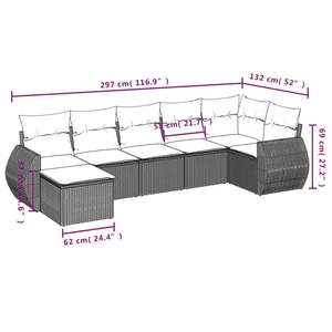 Conjunto de Sofás Modulares Grandes de Ratán PE Negro para Jardín, Elegante Colección de Muebles para Exteriores - Product Image 3